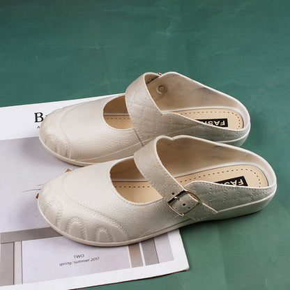 Baotou Flat Semi Slippers Women