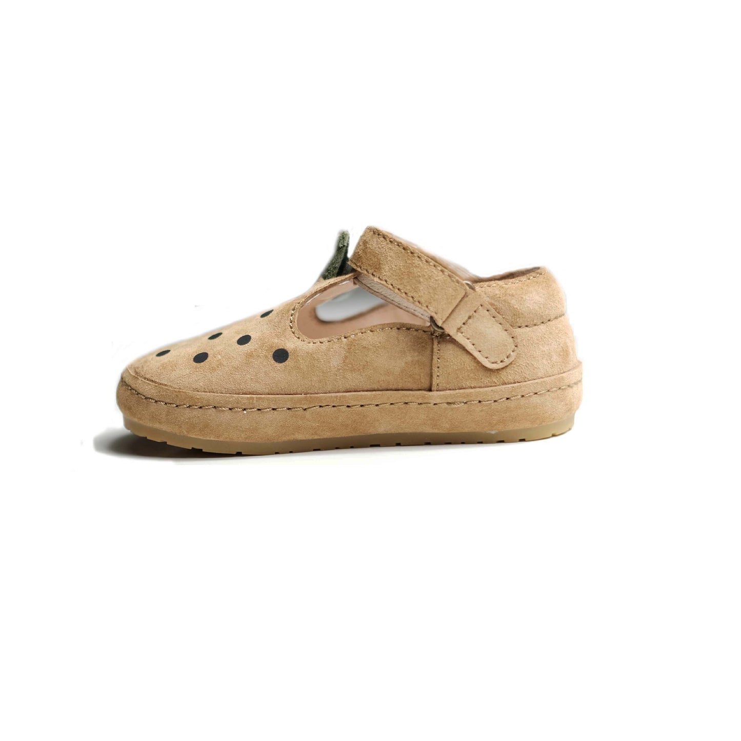 All-leather Velcro Non-slip Fruit Polka Dot Frosted Girls' Shoes