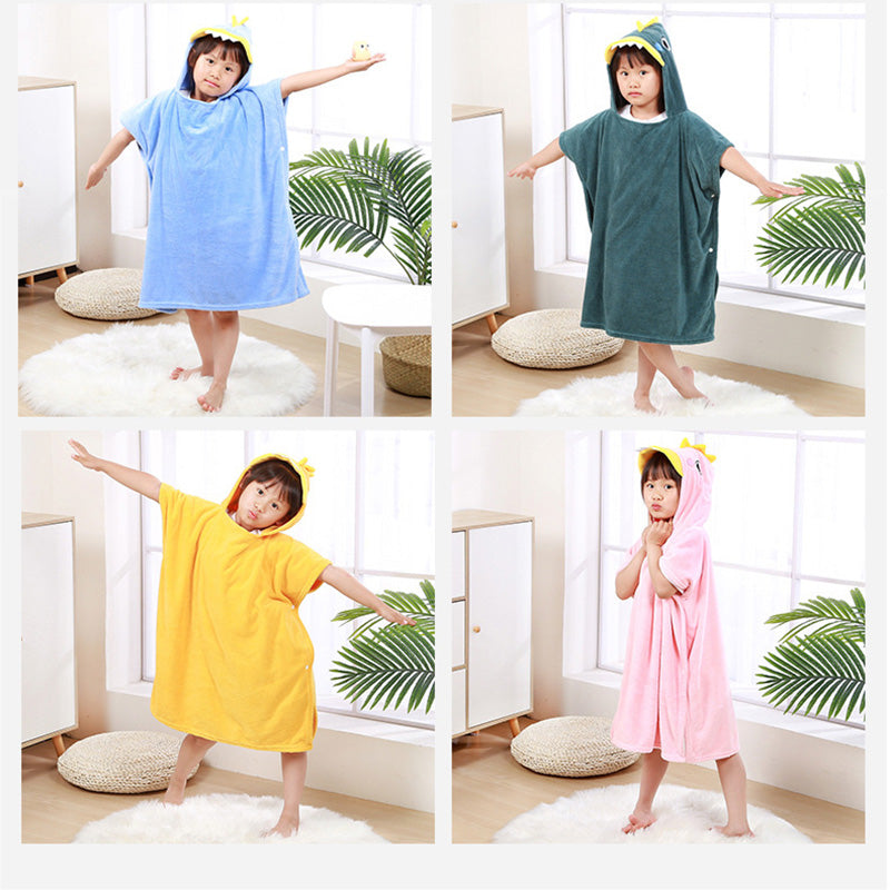 The Absorbent Cloak: Wearable Coral Fleece Hooded Towel