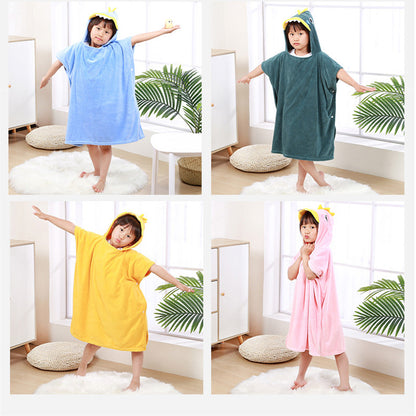 The Absorbent Cloak: Wearable Coral Fleece Hooded Towel