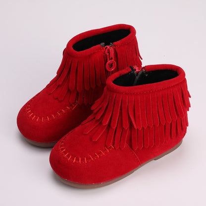Girls Winter New Fringed Boots
