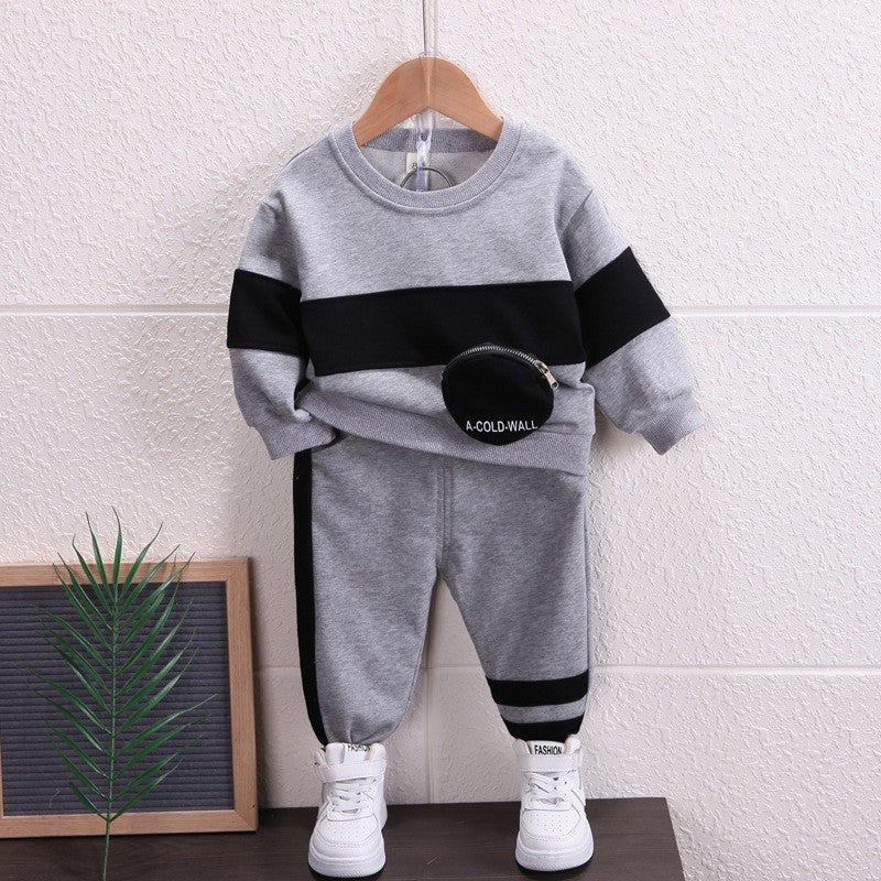 The Nursery Motif: Striped Letter-Bag Long Sleeve Baby Top