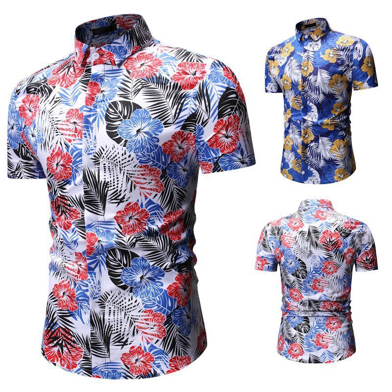 Lush Summer Beach Short Sleeve Floral Fashion Shirt