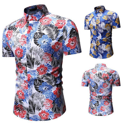 Lush Summer Beach Short Sleeve Floral Fashion Shirt