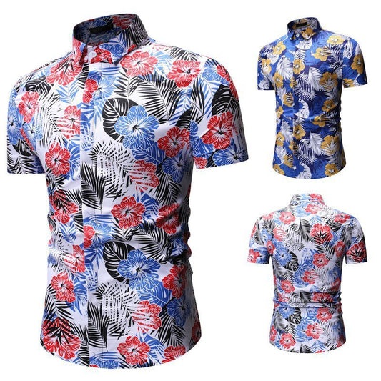 Lush Summer Beach Short Sleeve Floral Fashion Shirt