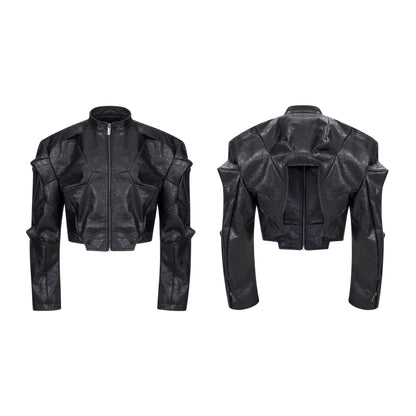 Special-Shaped Deconstruction Stitching PU Leather Pants Mens Autumn Avant-Garde Innovation
