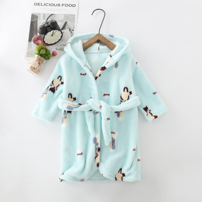 The Coral Night: Children’s Flannel Hoodie Night-Robe