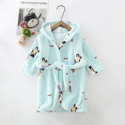 The Coral Night: Children’s Flannel Hoodie Night-Robe