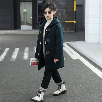The Woolen Hearth: Thickened Artisan Woolen Coat for Boys