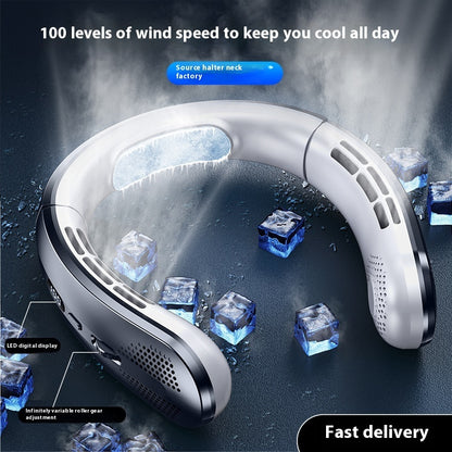 Rechargeable Ultra-quiet Lazy Portable Mini Turbine Bladeless Halter Fan