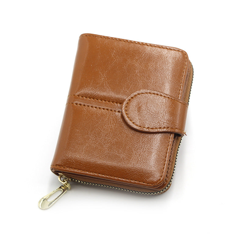 Wallet Short Solid Color Multi-card-slot Card Holder