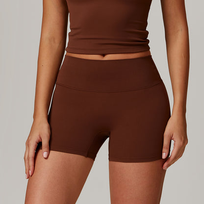 Brushed Tight High Waist Yoga Shorts For Women
