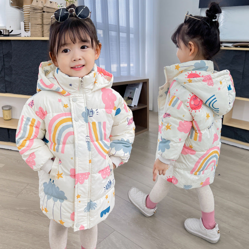 The Cloud Thickened: Mid-Length Cute Thickened Down Jacket