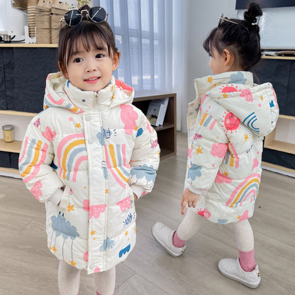 The Cloud Thickened: Mid-Length Cute Thickened Down Jacket