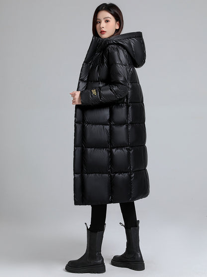 Women's Long Hooded Self-heating Graphene Cotton-padded Jacket