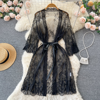 The Lace Cardigan: Women’s Mesh Lace Nightdress