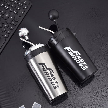 Stainless Steel Car Water Bottle With Straw Drink Bottle Fast And Furious 10 Thermos Cup With Lid Rocker Drinking Set 500ml