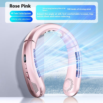 Rechargeable Ultra-quiet Lazy Portable Mini Turbine Bladeless Halter Fan