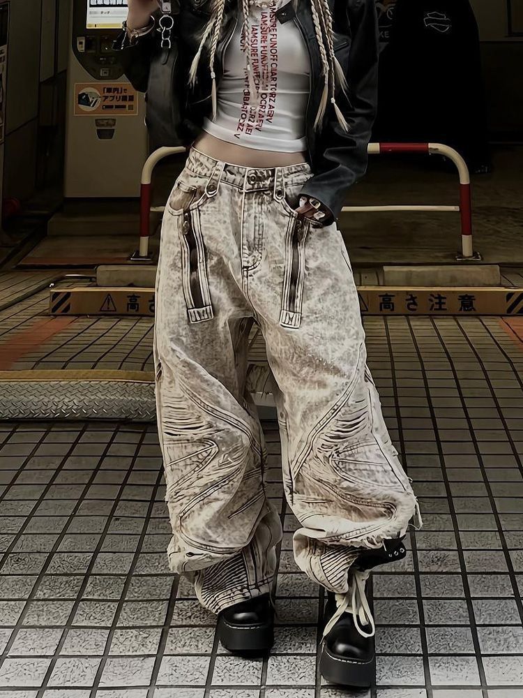 Women's Loose And Versatile American Floor Bending Knife Pants