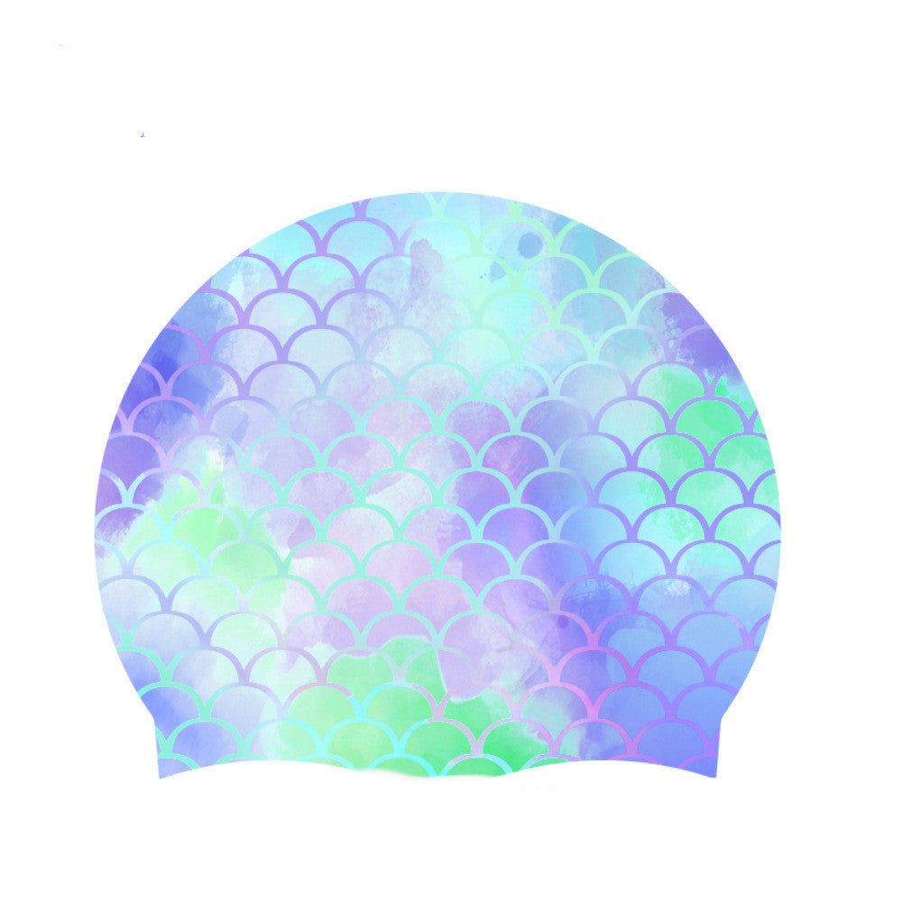 Swimming Cap Silk Screen Pattern Waterproof