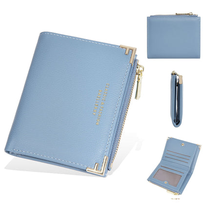 Women's Wallet Short Multiple Card Slots Zipper Bag Coin Purse