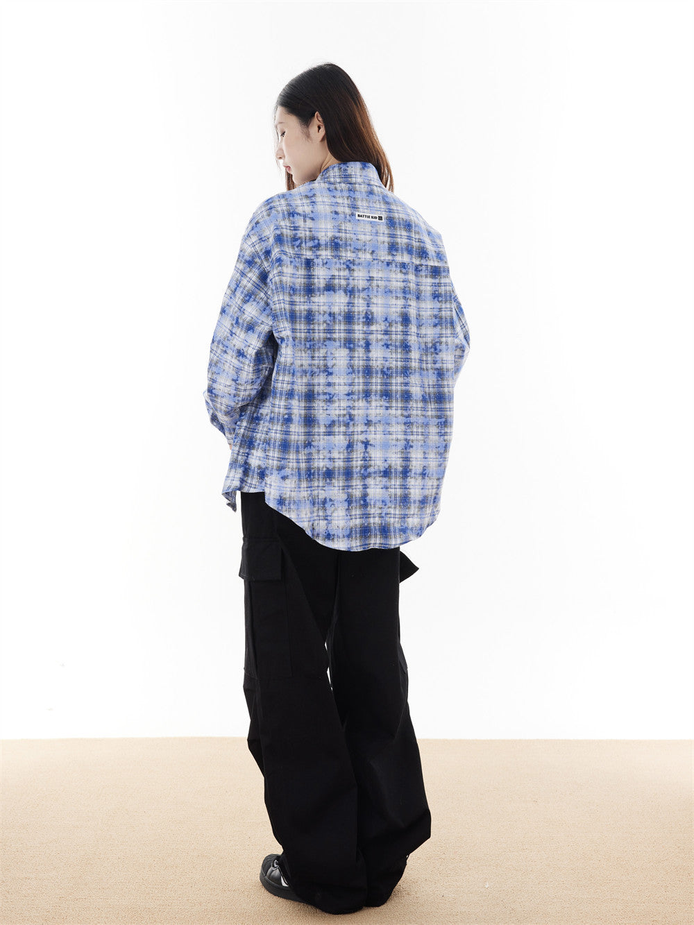 Fashion Loose Plaid Long Sleeve Shirt Men