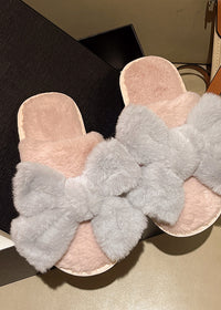 Pink Background Gray Bow