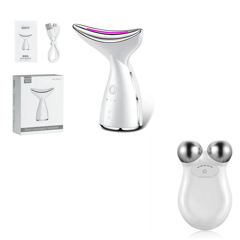 EMS Microcurrent Neck & Face Lifting Device | 3-Color LED Photon Therapy for Skin Tightening & Double Chin Reduction