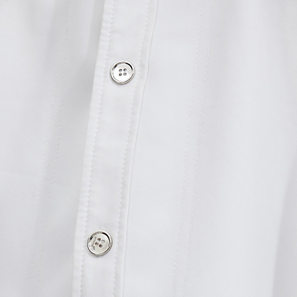 Deconstructing Shoulder Pad White Shirt Jacket Avant-Garde Structure