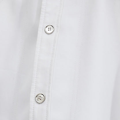 Deconstructing Shoulder Pad White Shirt Jacket Avant-Garde Structure