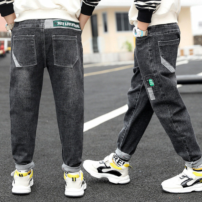 Boys Jeans Autumn Winter New One-Piece Velvet Luxe Insulation