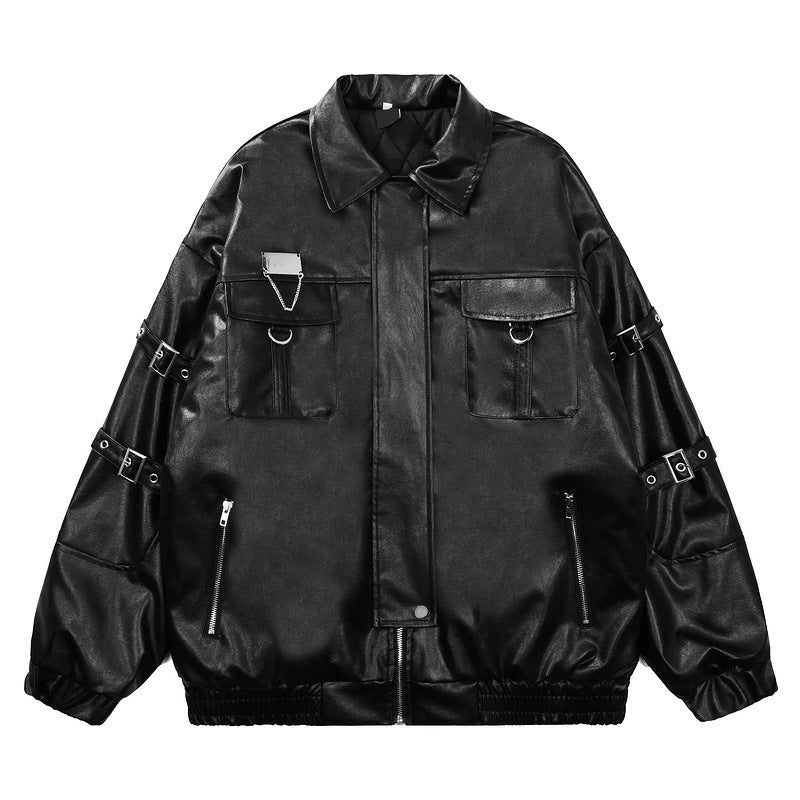 High Street Hot Sale PU Leather Jacket Coat Streetwise Luxury