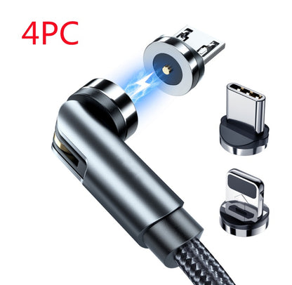 540° Rotating Magnetic USB-C Charging Cable | Fast Charge Magnetic Connector for Micro USB & Type-C