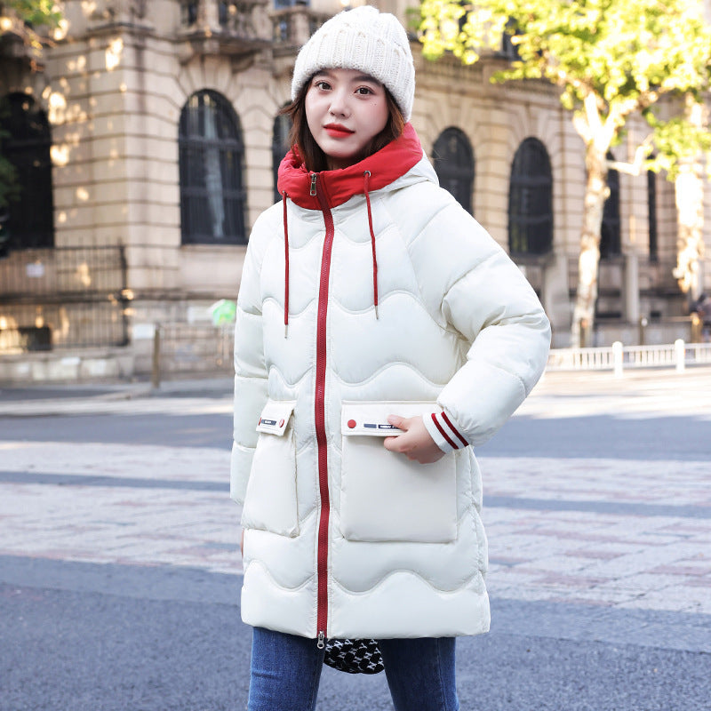 Women's Loose Large Size Mid-length Thickened Cotton-padded Coat