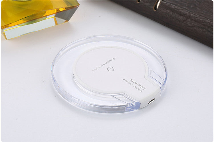 CrystalDock: Round Crystal Wireless Charging Dock with Receiver for Apple & Samsung