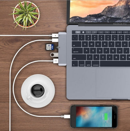 HubLink Pro: USB-C Hub with TF SD Card Reader, PD Power & USB 3.0 Adapter