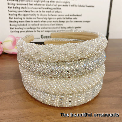 Heavy Industry Light Luxury New High-grade High-definition Pearl Headband