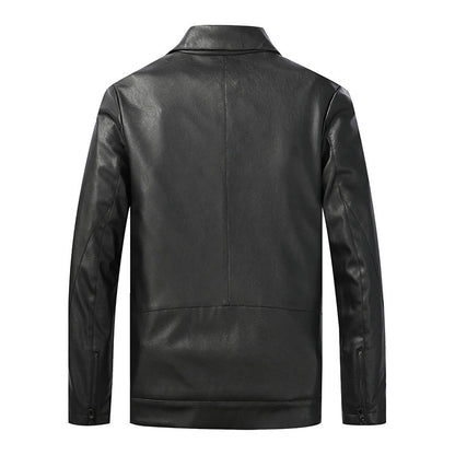 Mens Motorcycle Leather Jacket Slim Lapel Casual Biker Heritage
