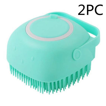 Silicone Pet Bathing & Massage Glove | Shampoo Dispensing Grooming Brush for Dogs & Cats