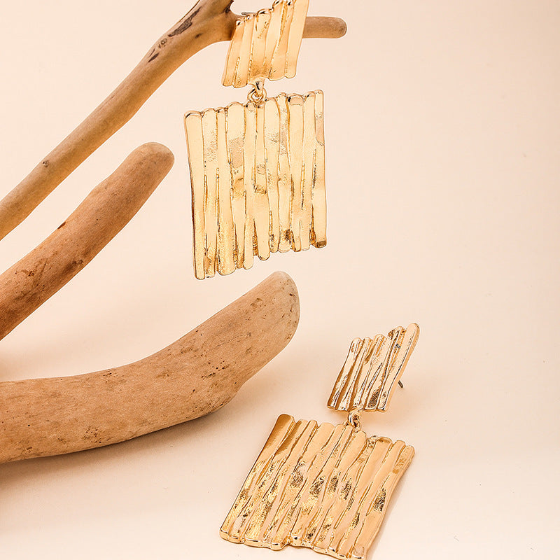 Irregular Geometric Simple Fashion Vertical Stripe Earrings