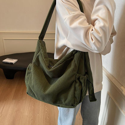 Corduroy Tote Women's Large Capacity Simple Messenger Bag