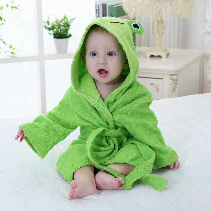 Hooded Baby Bath Towel & Robe | Soft Cotton Cartoon Animal Bathrobe for Infants & Toddlers