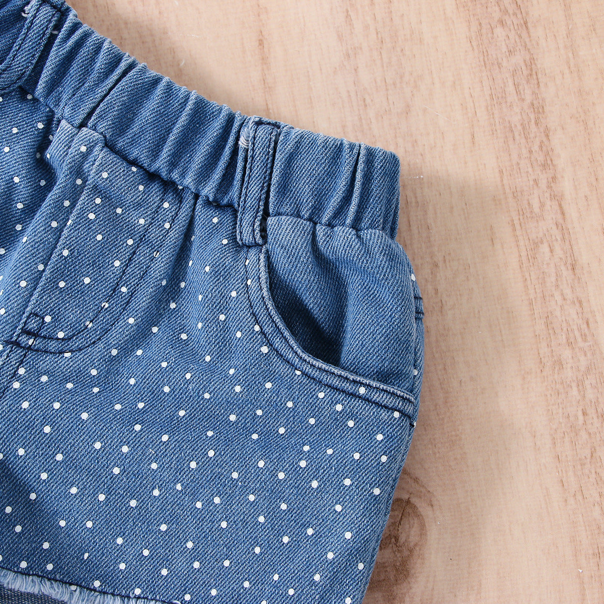 The Signature Set: Girls’ Denim Top & Shorts Suit