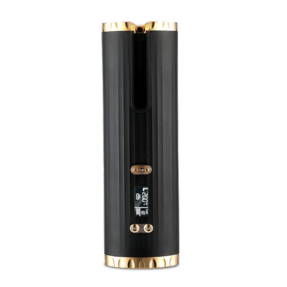Rechargeable Auto-Rotating Hair Curler | LCD Display Ceramic Barrel Curling Iron for Women