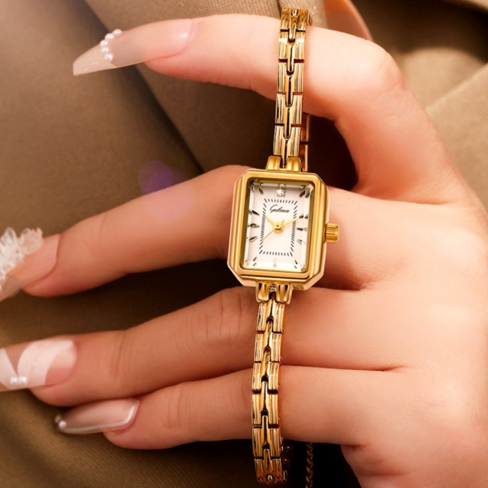 Niche Mini Small Golden Thin Chain Women's Quartz Watch