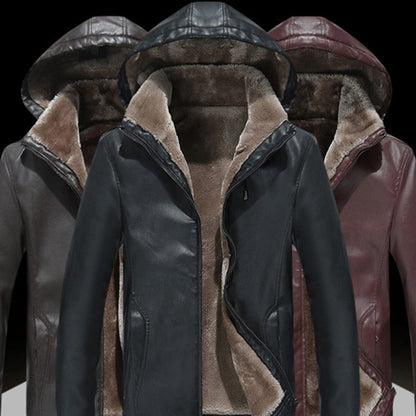 Mens Fashion Casual Zipper Slit Pocket Hooded Turn-Down Collar Coat Urban Edge