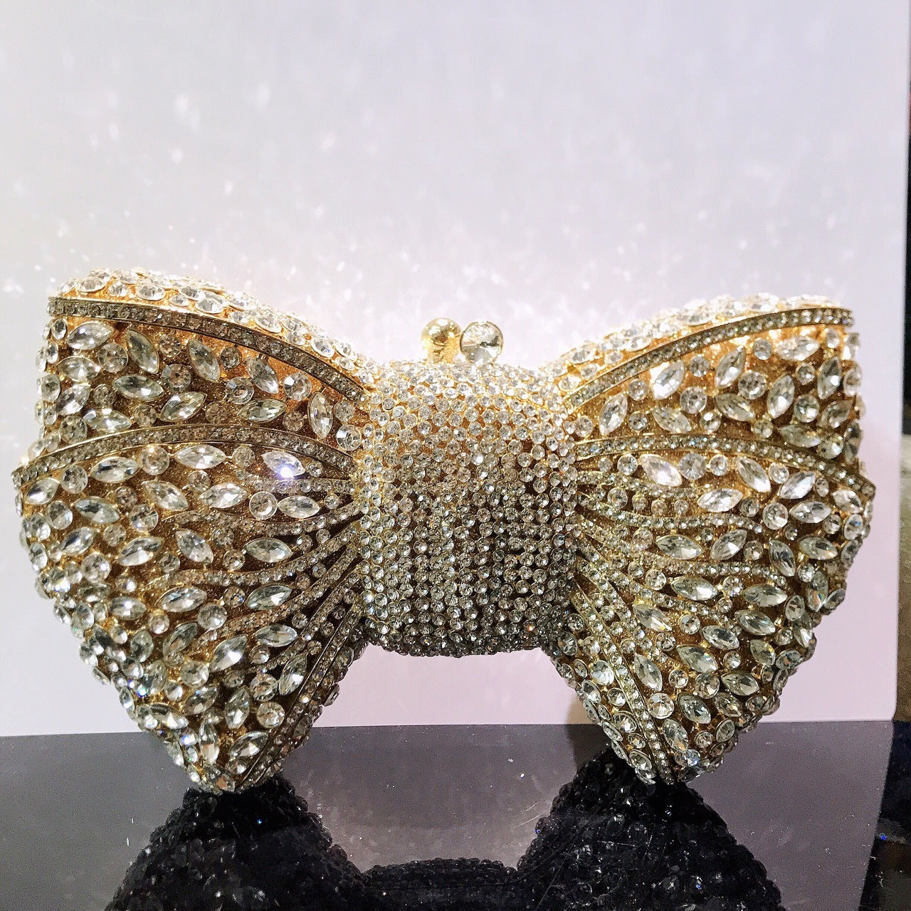 Bow Diamond Evening Bag Rhinestone Clutch