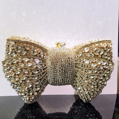 Bow Diamond Evening Bag Rhinestone Clutch