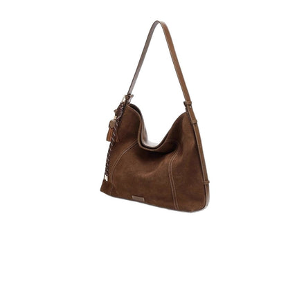 Autumn And Winter Leisure Commuter Large Capacity Deerskin Velvet Vintage Portable Crossbody Tote Bag