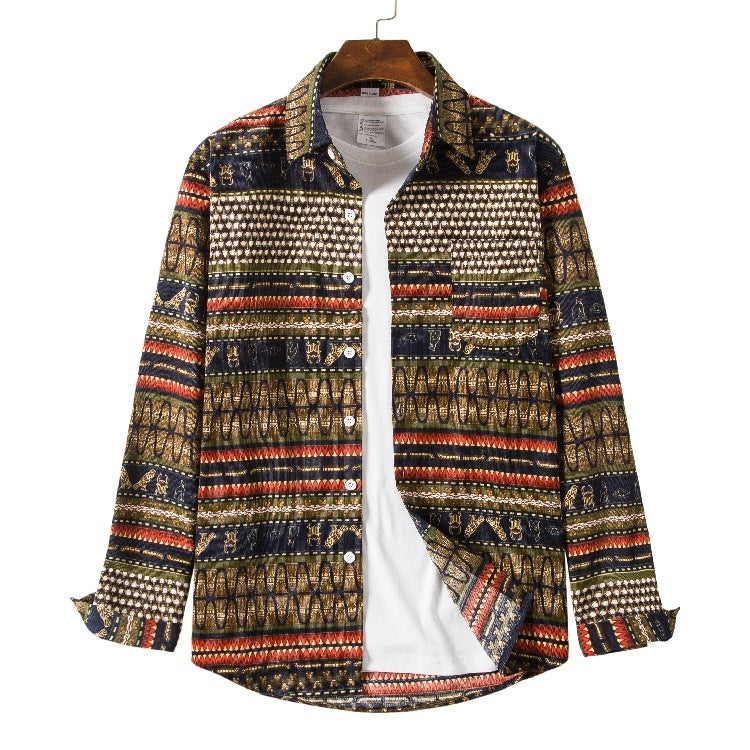 Inclusive Plus Size Ethnic Style Loose Casual Shirt
